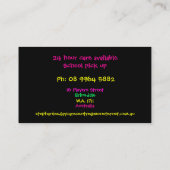 Visitekaartje voor dagopvang (Achterkant)