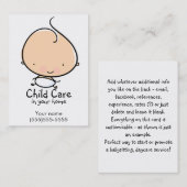 Visitekaartje voor dagopvang of babysitten (Voorkant / Achterkant)