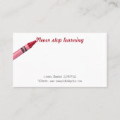 Visitekaartje voor dagopvang of kinderopvang (Achterkant)