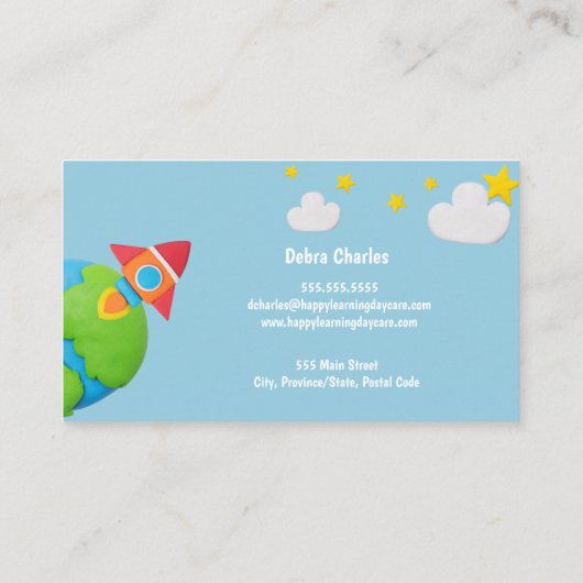 Visitekaartje voor dagopvang van kinderen (Achterkant)