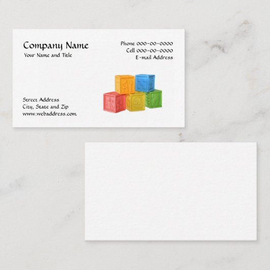 Visitekaartje voor dagverzorging (Voorkant / Achterkant)