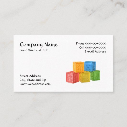 Visitekaartje voor dagverzorging (Voorkant)