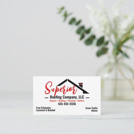 Visitekaartje voor dakbedekking (Staand voorkant)