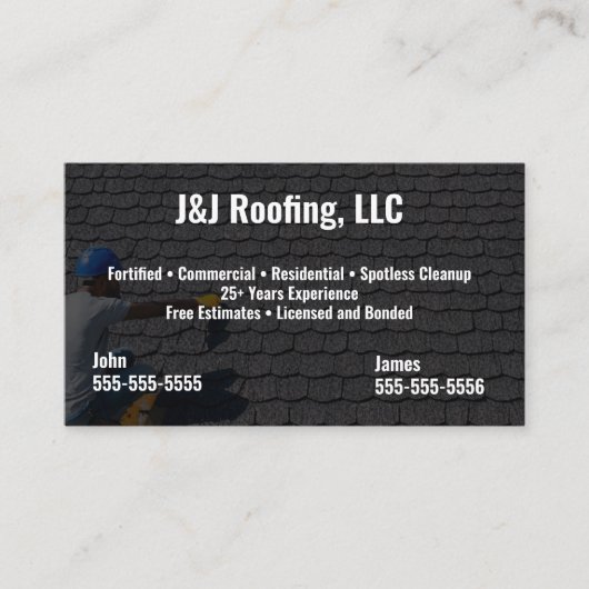 Visitekaartje voor dakbedekking (Voorkant)
