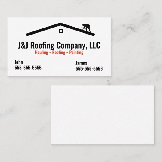 Visitekaartje voor dakbedekking (Voorkant / Achterkant)