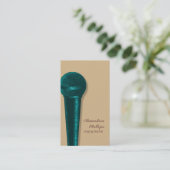 Visitekaartje voor Damasmicrofoon, Blauwgroen (Staand voorkant)