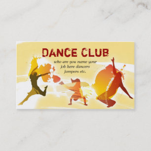 visitekaartje voor dansers