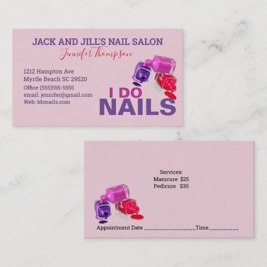 Visitekaartje voor de aanstelling van technici voo afsprakenkaartje (Voorkant / Achterkant)