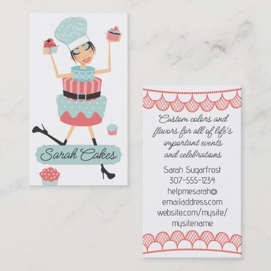 Visitekaartje voor de bakkerij van ambachtelijke c (Voorkant / Achterkant)