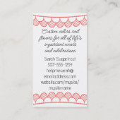 Visitekaartje voor de bakkerij van ambachtelijke c (Achterkant)