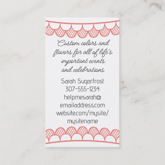 Visitekaartje voor de bakkerij van ambachtelijke c (Achterkant)