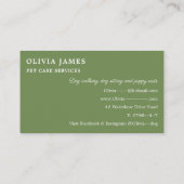 Visitekaartje voor de behandeling van honden die l (Achterkant)