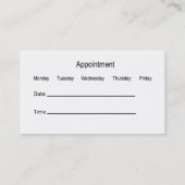 Visitekaartje voor de benoeming van Kantoor (Achterkant)