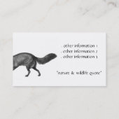 Visitekaartje voor de bescherming van in het wild (Achterkant)