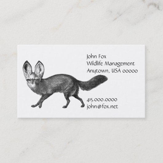 Visitekaartje voor de bescherming van in het wild (Voorkant)