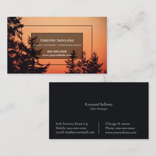 Visitekaartje voor de bosbouw (Voorkant / Achterkant)