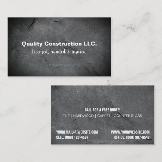 Visitekaartje voor de bouw (Voorkant / Achterkant)