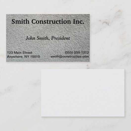 Visitekaartje voor de bouw (Voorkant / Achterkant)