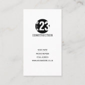 Visitekaartje voor de bouw (Achterkant)