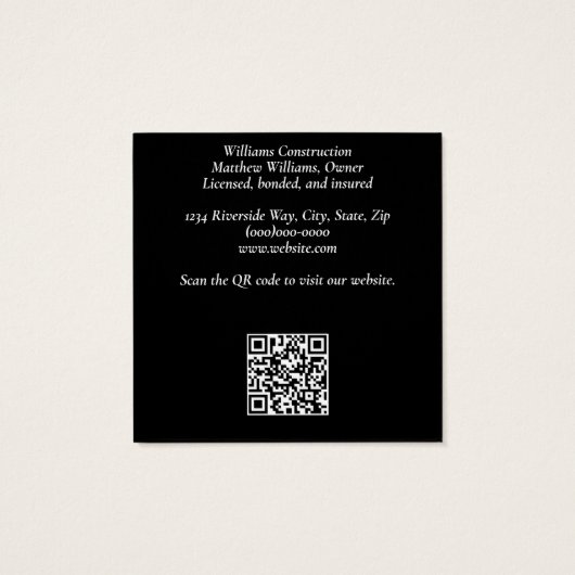 Visitekaartje voor de bouw (Achterkant)