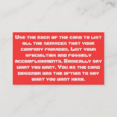 Visitekaartje voor de bouw (Achterkant)