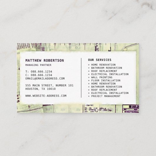 Visitekaartje voor de bouw - bouwplan (Achterkant)