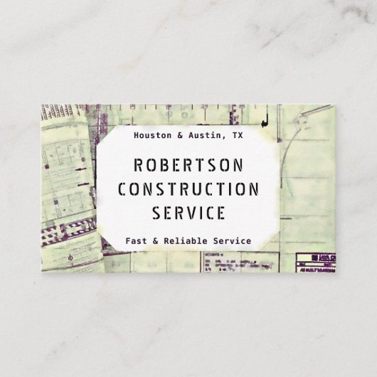 Visitekaartje voor de bouw - bouwplan (Voorkant)