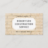 Visitekaartje voor de bouw - Cream Brick-muur (Voorkant)