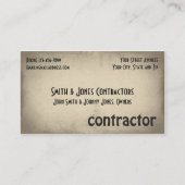 Visitekaartje voor de bouw van aannemers (Voorkant)