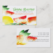 Visitekaartje voor de catering van gesneden planta (Voorkant / Achterkant)