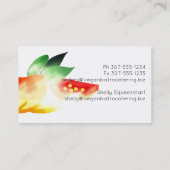 Visitekaartje voor de catering van gesneden planta (Achterkant)