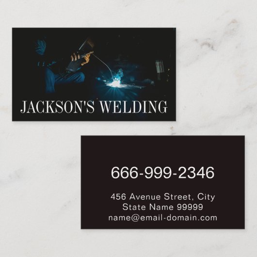 Visitekaartje voor de constructie van lassen (Voorkant / Achterkant)