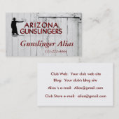 Visitekaartje voor de deur van de club (Voorkant / Achterkant)