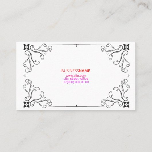 Visitekaartje voor de hoofdhairstijlen (Achterkant)