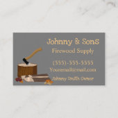 Visitekaartje voor de levering van vuurhout (Voorkant)