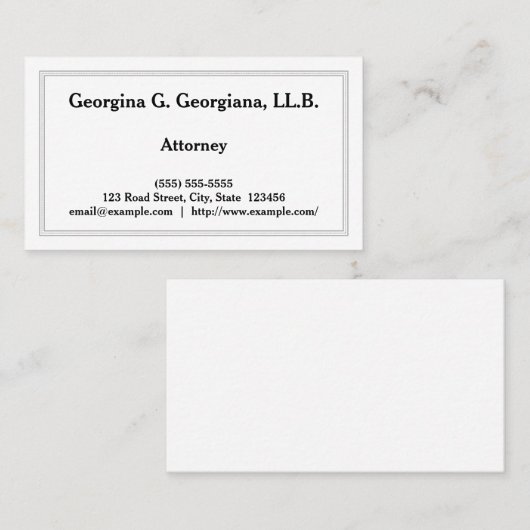 Visitekaartje voor de openbare aanklager en conser (Voorkant / Achterkant)