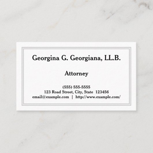 Visitekaartje voor de openbare aanklager en conser (Voorkant)