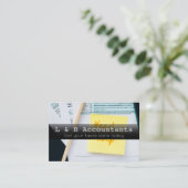 Visitekaartje voor de opstelling van de boekbelast (Staand voorkant)