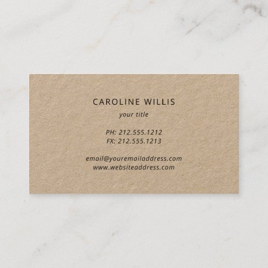 Visitekaartje voor de Robuuste olijftak (Achterkant)