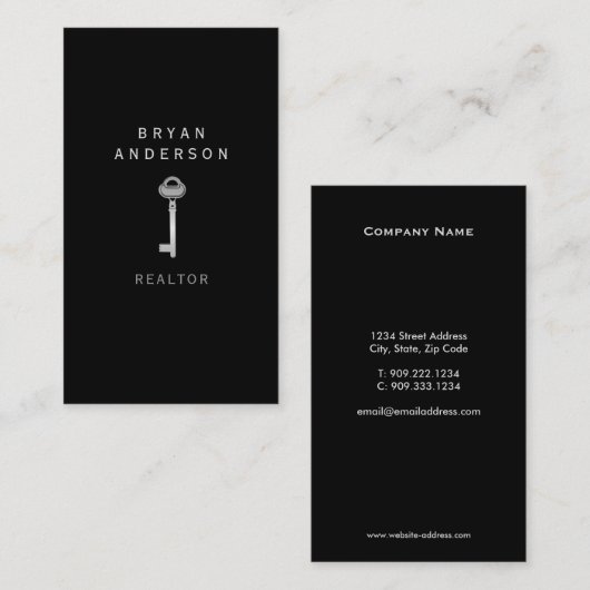 Visitekaartje voor de Silver Key Real Estate (Voorkant / Achterkant)