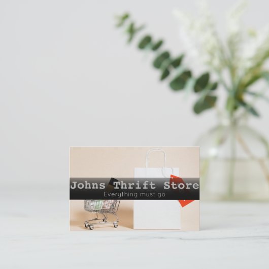 Visitekaartje voor de verkoop van drift store (Staand voorkant)