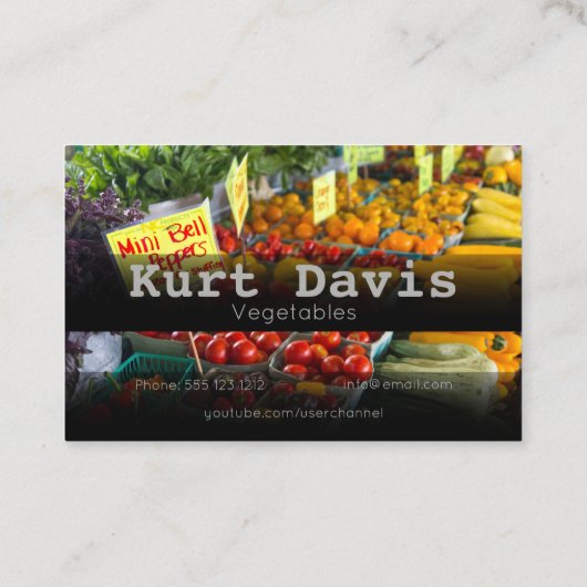 Visitekaartje voor de verkoop van groenten en frui (Achterkant)