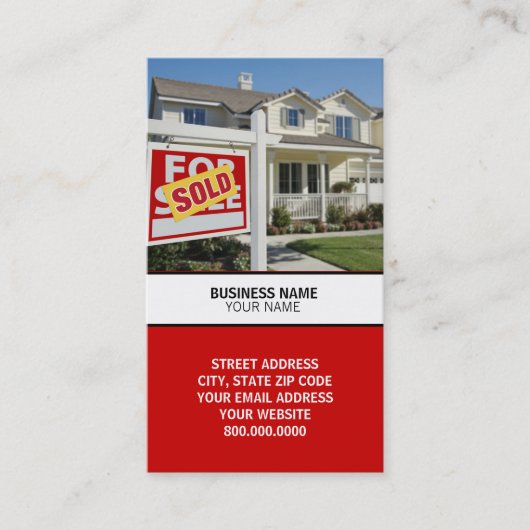 Visitekaartje voor de verkoop van onroerend goed (Voorkant)