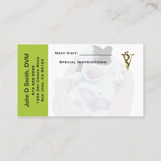 Visitekaartje voor dierdansen afsprakenkaartje (Achterkant)