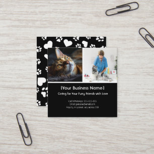  Visitekaartje voor dierenverzorging met foto's