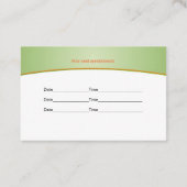 Visitekaartje voor diëtist en voedingsfysicus afsprakenkaartje (Achterkant)