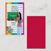 Visitekaartje voor docenten, docenten of plaatsver (Voorkant / Achterkant)
