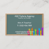 visitekaartje voor docenten of docenten (Achterkant)