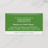 Visitekaartje voor dog-lopen- en poetsediensten (Achterkant)