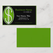 Visitekaartje voor dollaire signalisatie (Voorkant / Achterkant)